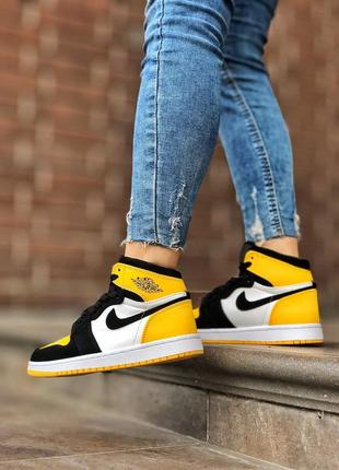 Кросівки nike air jordan retro high yellow кросівки7 фото