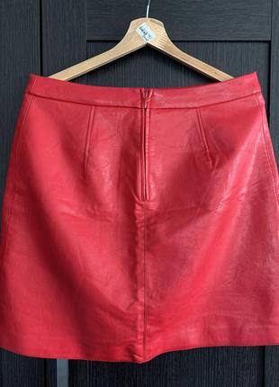 Красная юбка # искусственная кожа # размер m-l2 фото