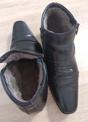 Ботинки мужские кожаные на двух молниях4 фото