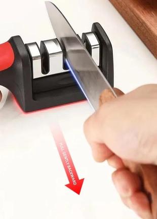 Точилка для ножів ручна / кухонна точилка з ручкою4 фото
