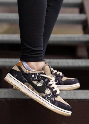 Кроссовки nike sb dunk low x travis scott cactus jack1 фото