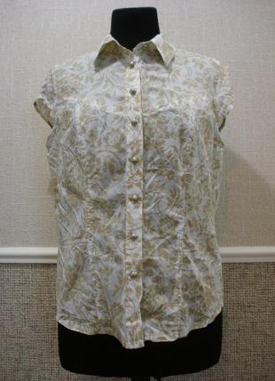 Летняя кофточка блузка с коротким рукавом и воротником