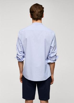 Новая мужская голубая рубашка mango man regular fit размер s 44 100% хлопок4 фото