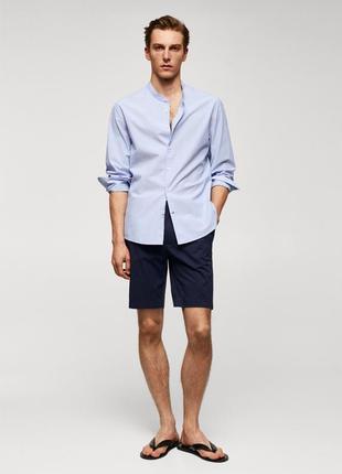 Новая мужская голубая рубашка mango man regular fit размер s 44 100% хлопок3 фото