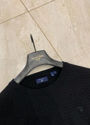 Свитер джемпер gant черный мужской базовый свитшот2 фото