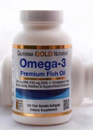 Омега - 3 преміум класу від california gold nutritio, 100 капсул