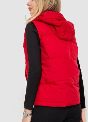 Женский красный жилет с капюшоном4 фото