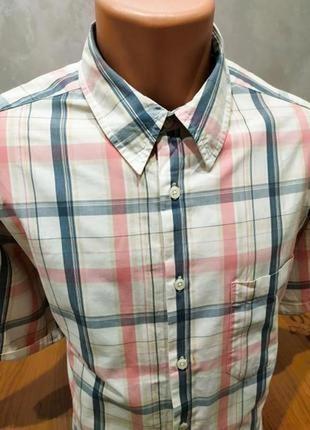 Исключительного качества хлопковая рубашка в клетку известного английского бренда marks &amp; spencer3 фото
