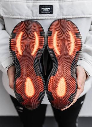 Мужские весенние молодежные кроссовки в стиле nike найк серые с оранжевым на высокой подошве эко кожа сетка 40-426 фото