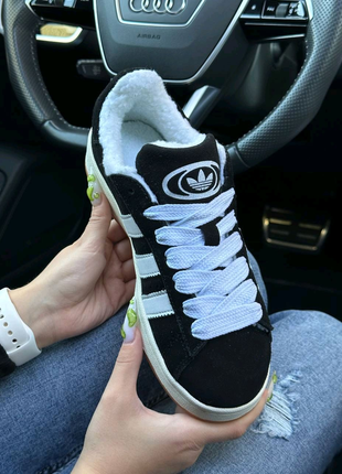 ❄️жіночі кросівки adidas campus black white gum fur ❄️2 фото