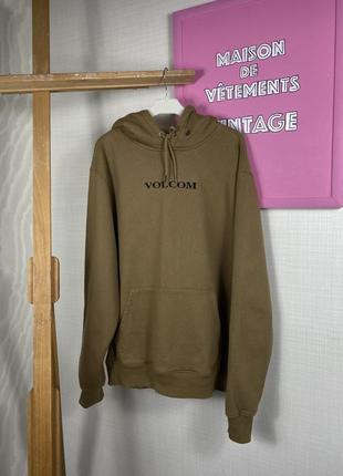 Volcom худи багги кофта базовое коричневое baggy sb active лого polar skate (stussy carhartt dickies)