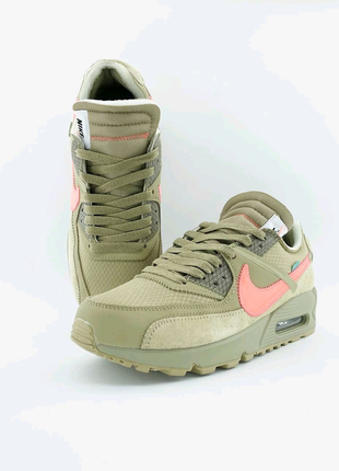 Чоловічі кросівки   off white nike air max 90 "desert ore"7 фото