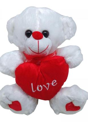 М'яка іграшка ведмедик із серцем підсвітка 23 см mic (c62304)