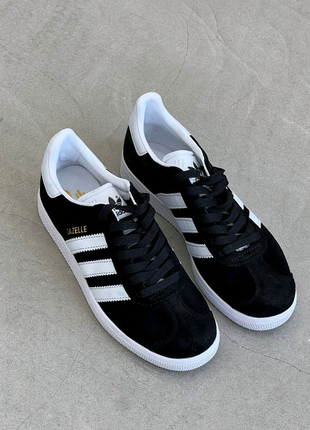 Жіночі кросівки adidas gazelle black/white5 фото