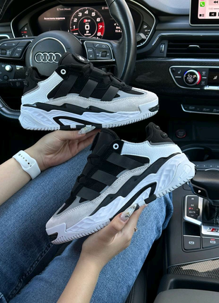 Жіночі кросівки adidas niteball white grey black w1 фото