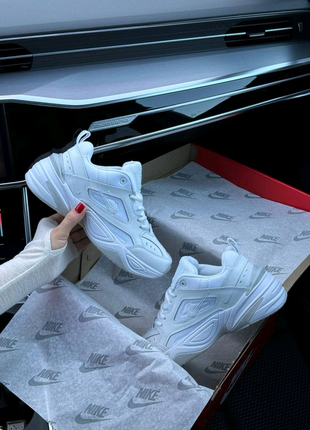 Жіночі кросівки nike m2k tekno prm all white grey2 фото