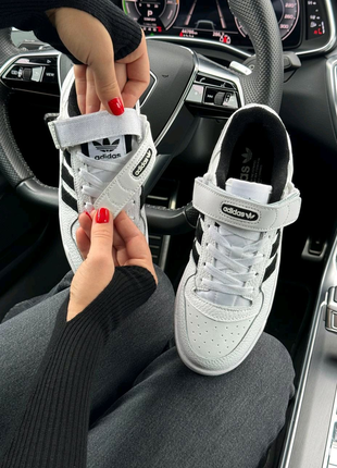 Жіночі кросівки adidas originals forum 84 low new white black gum1 фото