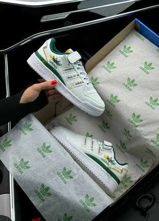 Жіночі кросівки adidas originals forum 84 low new white green yel5 фото