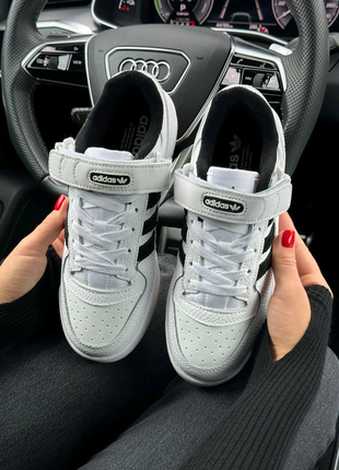 Жіночі кросівки adidas originals forum 84 low new white black gum6 фото