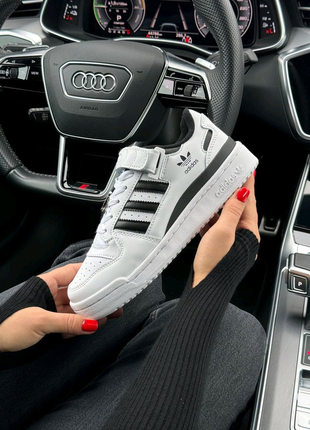 Жіночі кросівки adidas originals forum 84 low new all white black5 фото