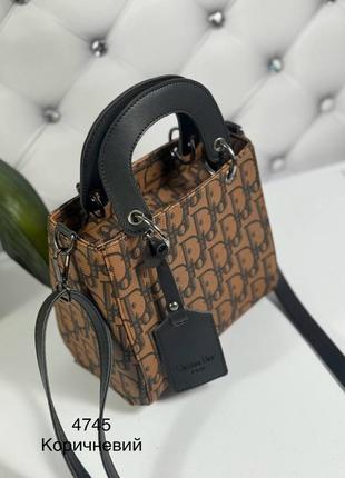Женская стильная и качественная сумка из эко кожи коричневый3 фото