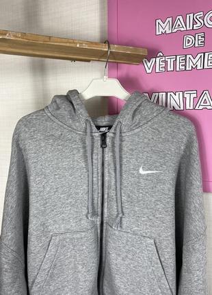 Nike худи соп zip swoosh кофта серая женская оверсайз лого свиш кроп nsw swsh базовая спортивная tech найк3 фото