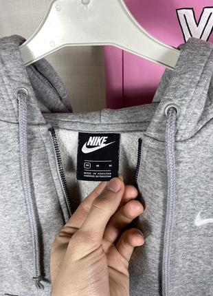 Nike худи соп zip swoosh кофта серая женская оверсайз лого свиш кроп nsw swsh базовая спортивная tech найк5 фото