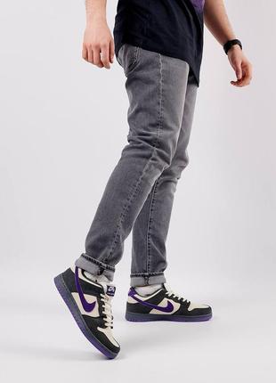 Мужские кроссовки nike sb dunk low x otomo katsuhiro grey purple7 фото
