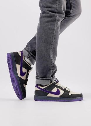 Мужские кроссовки nike sb dunk low x otomo katsuhiro grey purple5 фото