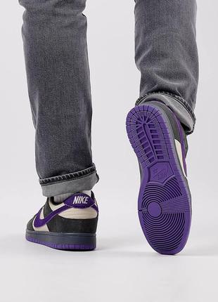 Мужские кроссовки nike sb dunk low x otomo katsuhiro grey purple6 фото