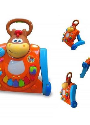 3 в 1, музыкальный конь-каталка, столик, ходунки fisher price