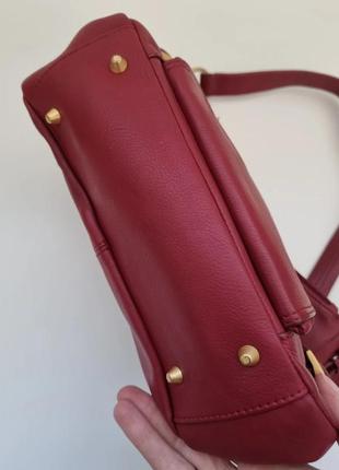 Брендовая сумка, красная сумка, бордовая сумка, сумка на плечо, сумка stone mountain8 фото