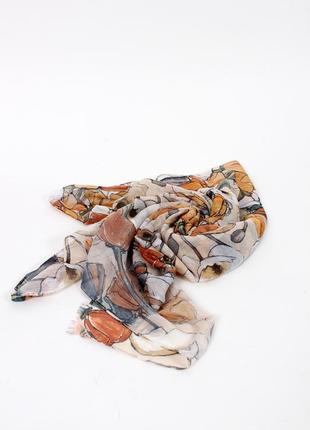 Famo невероятный легкий шарф в цветочный принт4 фото