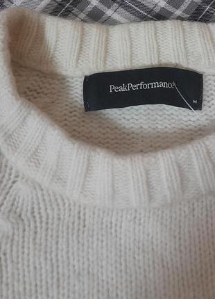 Шерстяной свитер белого цвета с добавлением полиамида peak performance made in romania7 фото