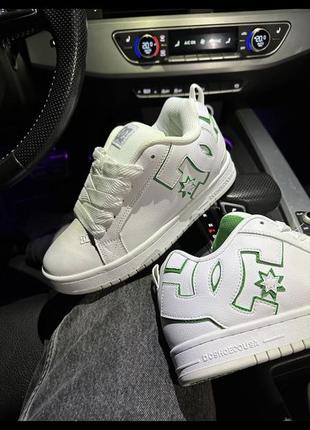 Dc sneakers white/green2 фото