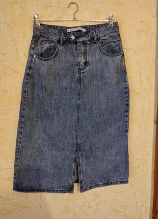 Юбка джинсовая удлиненная 46 размер