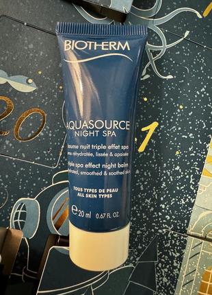 Ночной бальзам с тройным спа эффектом biotherm aquasource night spa 20 мл