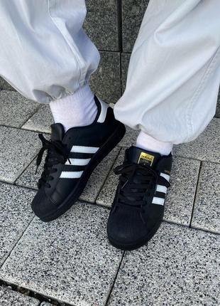 Женские кроссовки adidas superstar black/кроссовки адедав суперстары3 фото