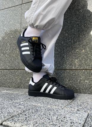 Женские кроссовки adidas superstar black/кроссовки адедав суперстары7 фото