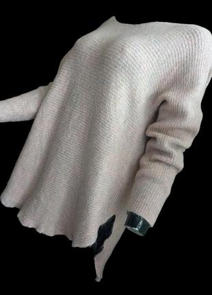 Шикарний меланжевий светр із мохером батал