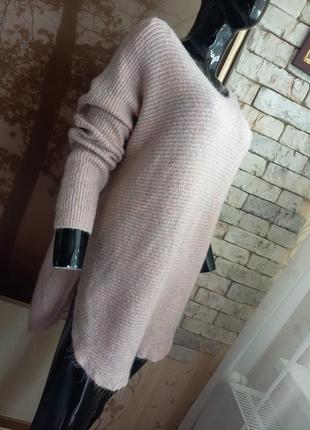Шикарний меланжевий светр із мохером батал3 фото