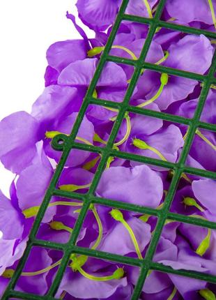Штучний фітомодуль з квітів "гортензія", бузкова, 40*60 см2 фото