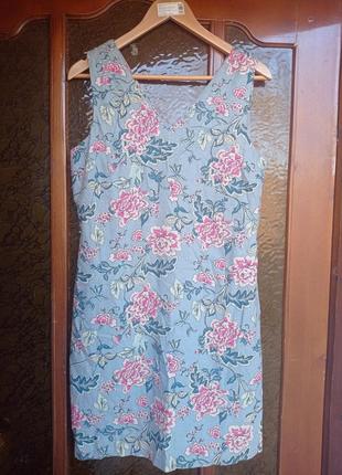 Плаття льон в квіточку1 фото