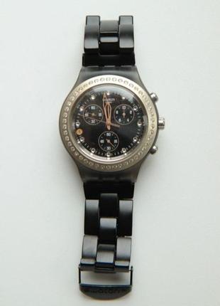 Swatch наручний жіночий годинник із камінням swarowski
