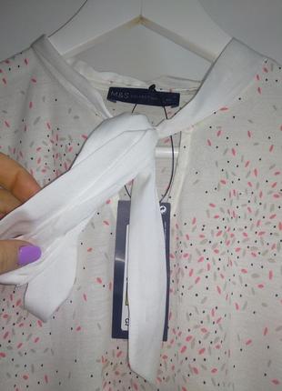 Трикотажная блуза в принт с завязкой 16/50-52 размера6 фото