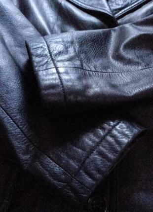 Брендовий тренч плащ пальто з телячої шкіри nappa довжини міді чорного кольору  вінтаж  розміру s,m6 фото