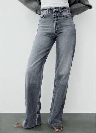 Джинсы zara, джинсы wide leg zara, trf high-rise wide-leg jeans2 фото