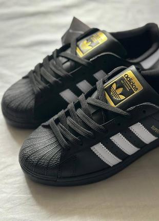 Женские кроссовки adidas superstar black/кроссовки в стиле адидас суперстар3 фото