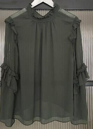 Шикарна оливкова блуза, туніка , блузка zara4 фото