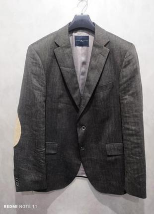 Элегантный качественный пиджак из натуральной ткани (шерсть+лен) американского бренда Tommy hilfiger2 фото